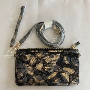 Lodis Butterfly Print Wristlet Crossbody Purse